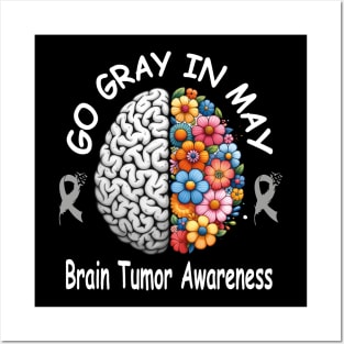 Go Gray In May Brain Cancer Tumor Awareness Posters and Art